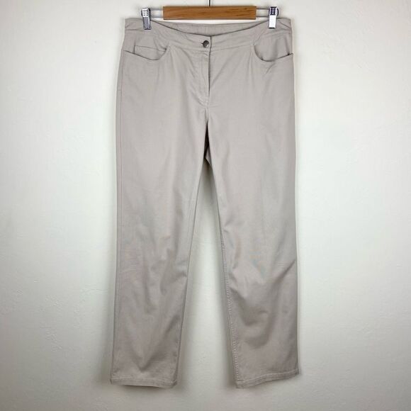 Eileen Fisher Straight Leg Utility Pant - Light Tan - Picture 1 of 7